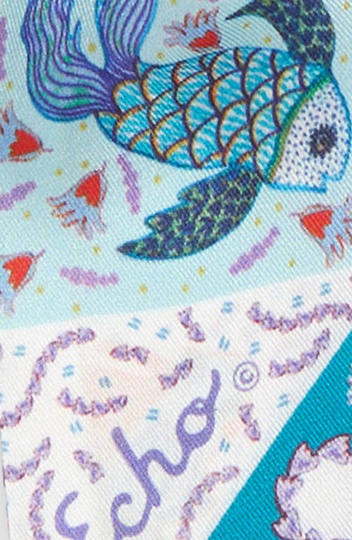 Echo Crabby Silk Ribbon Scarf In Turquoise