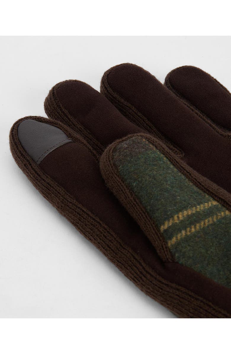 Barbour Hackney Tartan Mixed Media Touchscreen Gloves, Alternate, color, Classic Tartan