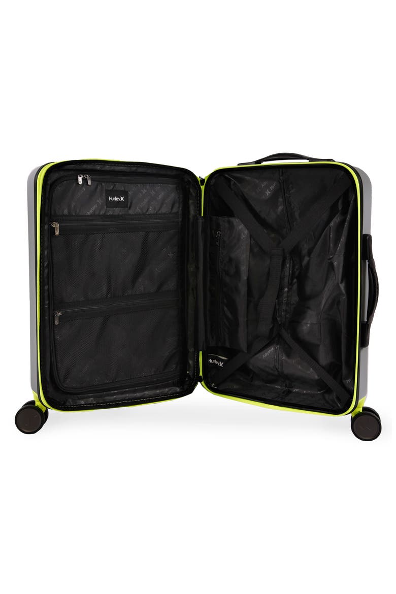 Suki 21" Hardshell Spinner Suitcase, Alternate, color, LIGHT GREY / NEON