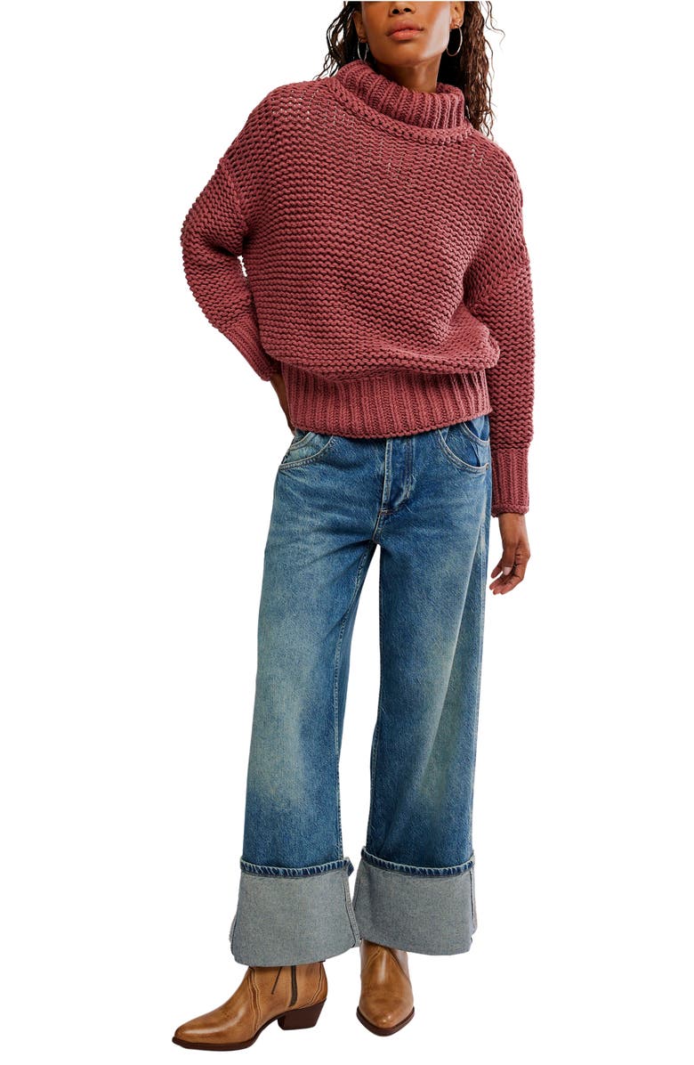 Free People My Only Sunshine Sweater, Alternate, color, Marsala