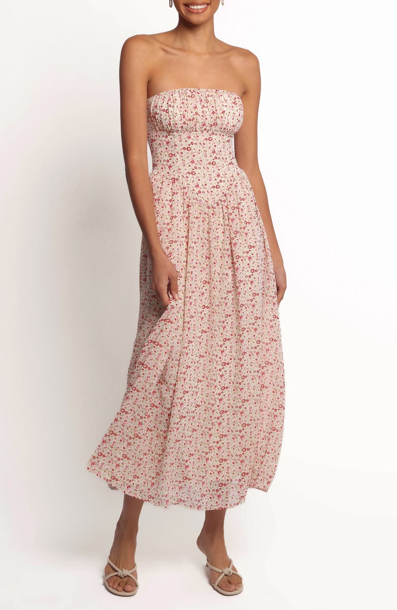 Petal & Pup Jody Strapless Maxi Dress, Main, color, Floral