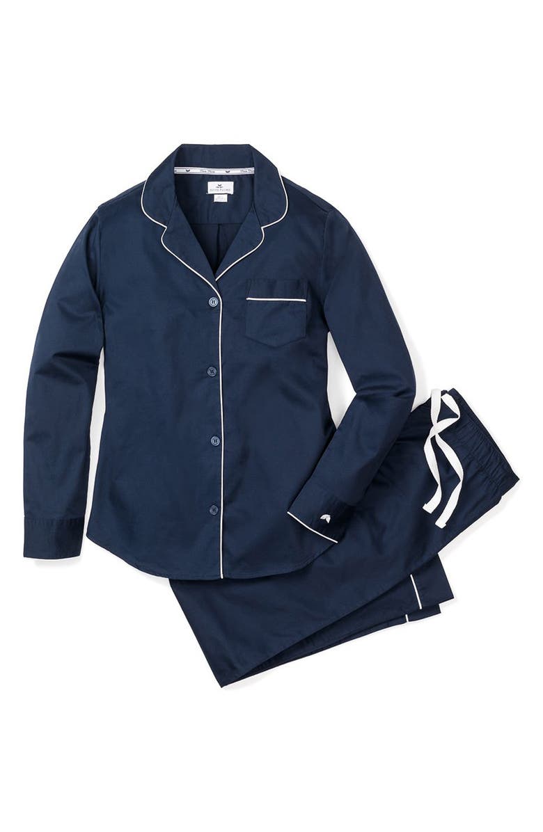Petite Plume Navy Twill Pajamas, Alternate, color, 