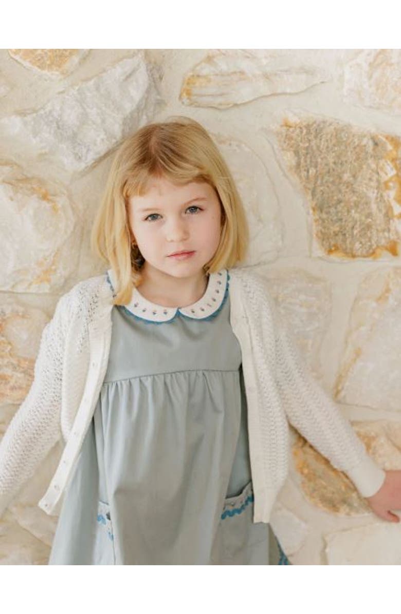 Ely's & Co. Looms Wave Collection - Tulip Collar Short Sleeve Dress for Little Kids, Alternate, color, Blue