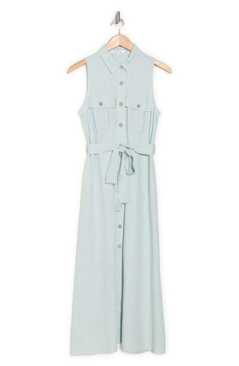 Belted Sleeveless Shirtdress