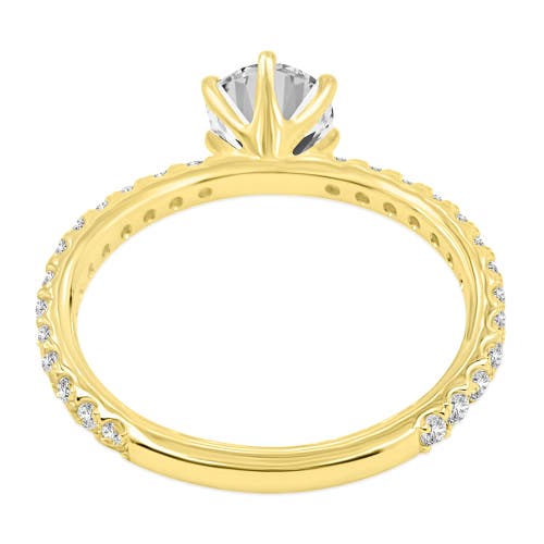 Luvmyjewelry 14k Yellow Gold Round Cut Lab Grown Diamond Engagement Ring In 14k Yellow Gold