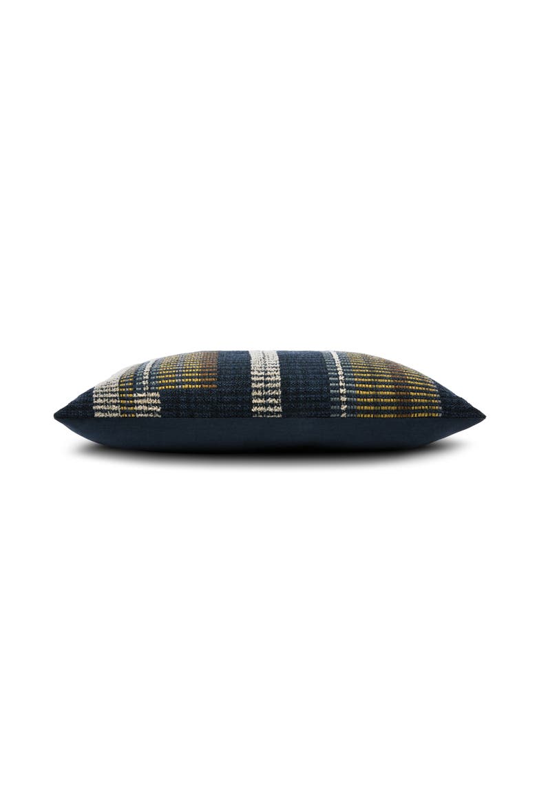 Voyage Indigo textured with chenille Indoor & Outdoor Woven Accent Pillow, Alternate, color, Indigo
