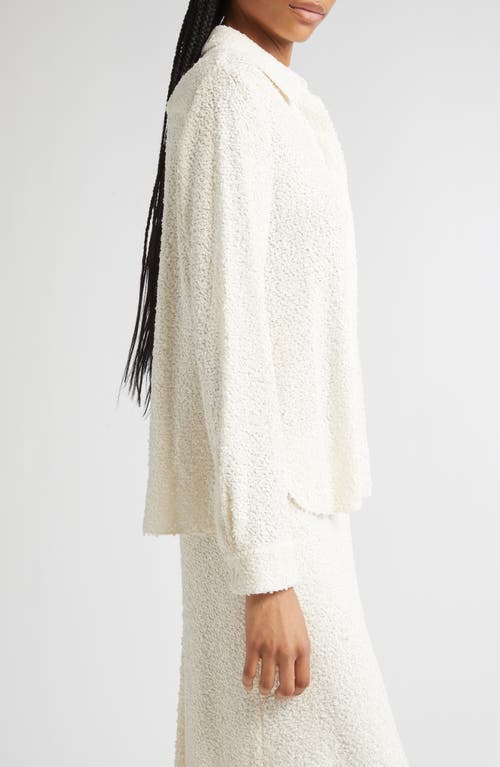 Partow Edie Textured Button-up Shirt In White