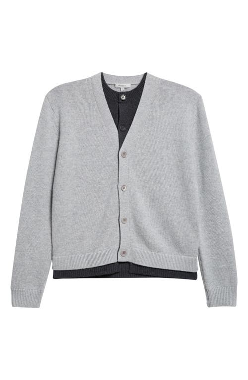 Jw Anderson Contrast Layered Cardigan In Gray