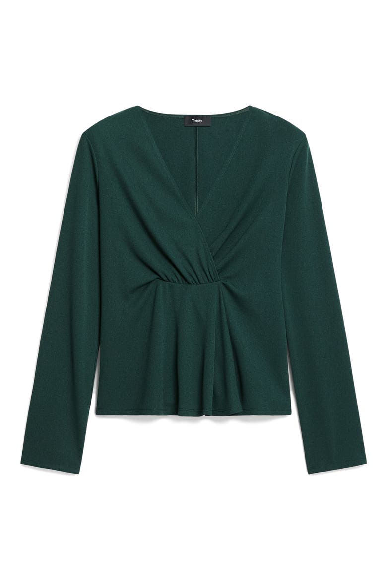 Gathered Neck Knit Top, Alternate, color, VIRIDIAN