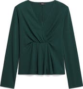 Theory Gathered Neck Knit Top