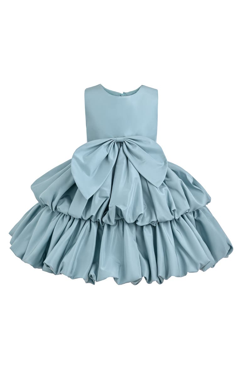 Marina Satin Tiered Dress, Alternate, color, Blue