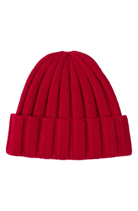Cable Stitch Cuffed Cashmere Beanie
