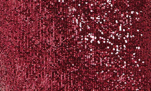 City Chic Feather Trim Sequin Strapless Dress In Red