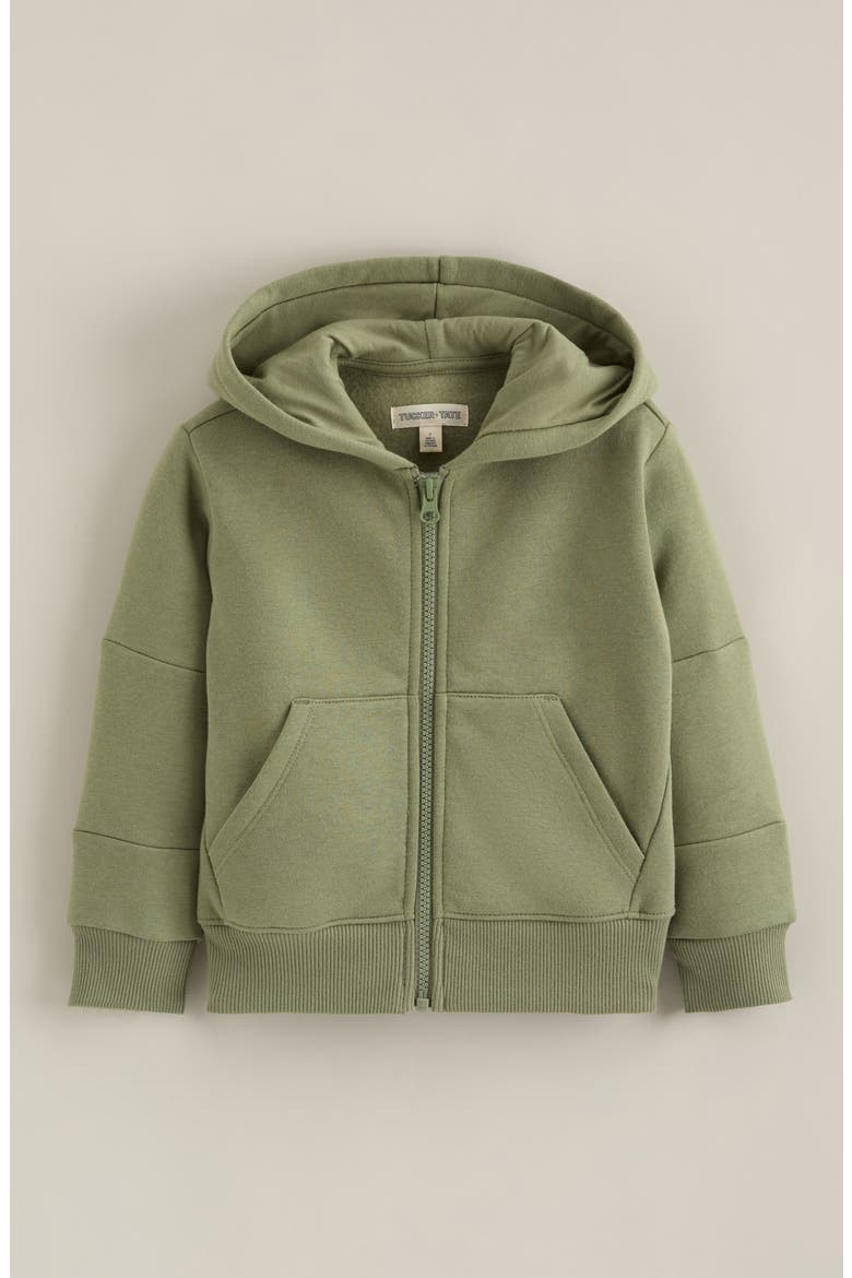 Kids' Zip Hoodie, Main, color, OLIVE ACORN