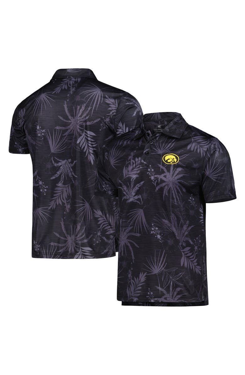 COLOSSEUM Men's Colosseum Black Iowa Hawkeyes Palms Team Polo, Main, color, Black