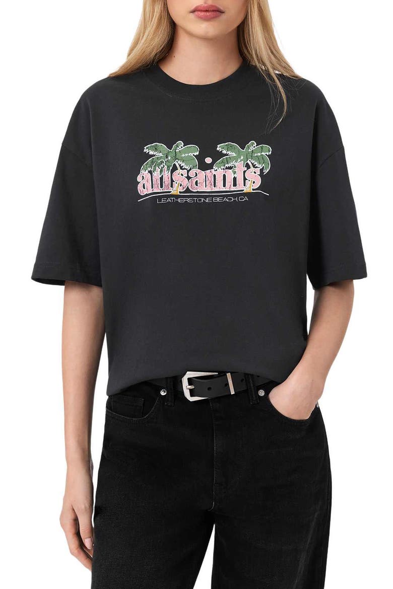 Troppo Etta Logo Graphic T-Shirt, Main, color, WASHED BLACK