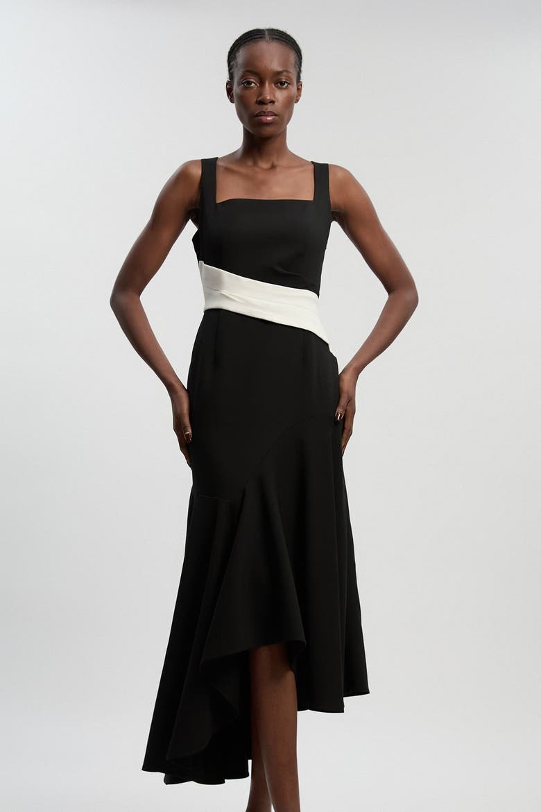Strappy Asymmetric Maxi Dress, Alternate, color, Mono