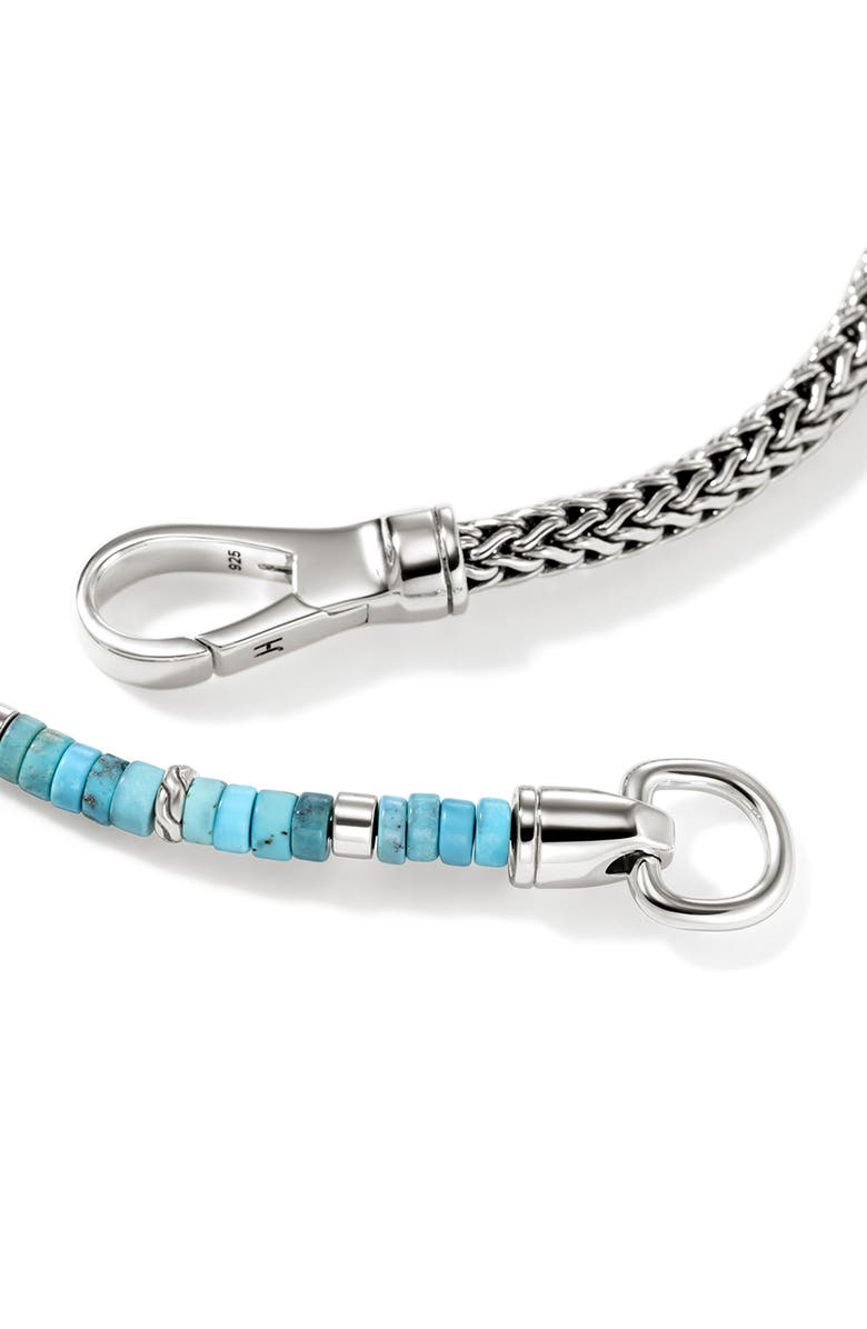 John Hardy Heishi Chain Bracelet, Sterlings Silver, Turquoise, Alternate, color, Treated Turquoise
