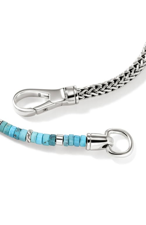 Shop John Hardy Heishi Chain Bracelet, Silver, Gemstones In Treated Turquoise