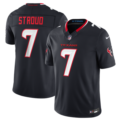 Men's Nike C.J. Stroud Navy Houston Texans Team Vapor F.U.S.E. Stitched Limited Jersey