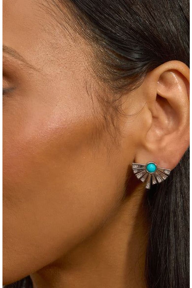 Egyptian Turquoise Studs, Alternate, color, Sterling Silver