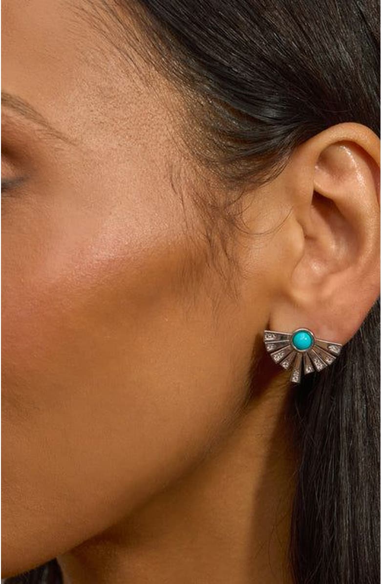 Lucy Quartermaine Egyptian Turquoise Studs, Alternate, color, Sterling Silver