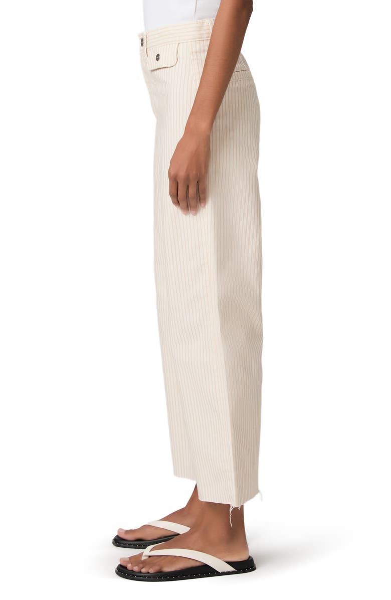 PAIGE Anessa Button Pocket Raw Hem High Waist Wide Leg Jeans, Alternate, color, Tonal Stripe