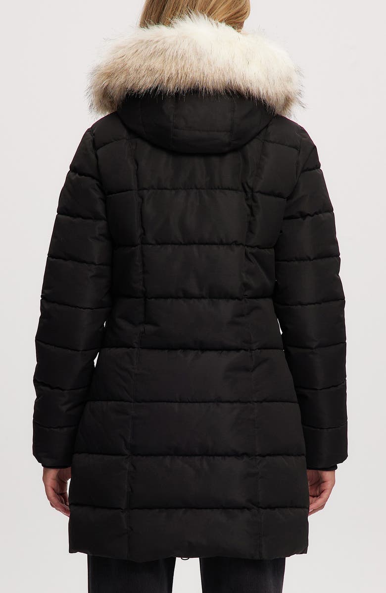 Noize Hannah Faux Fur Trim Hooded Parka, Alternate, color, Black