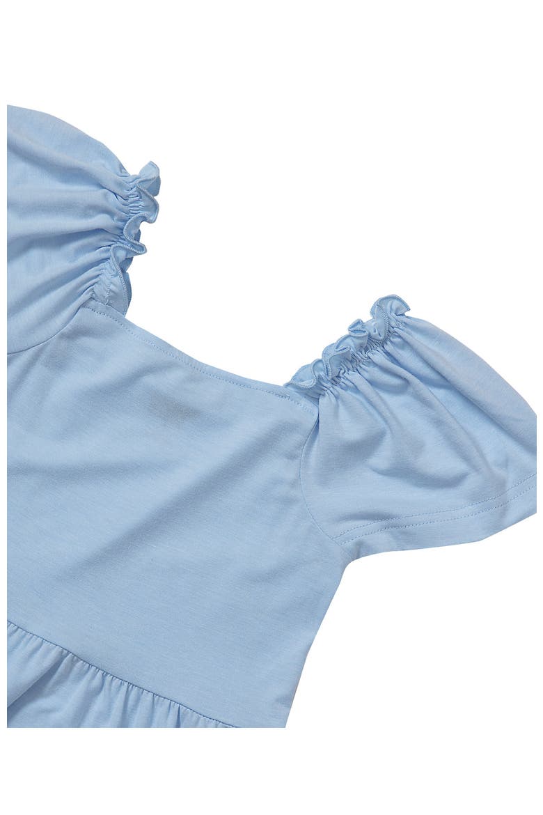 Girls Short Sleeve Tiered Tunic Top, Alternate, color, Nantucket Blue