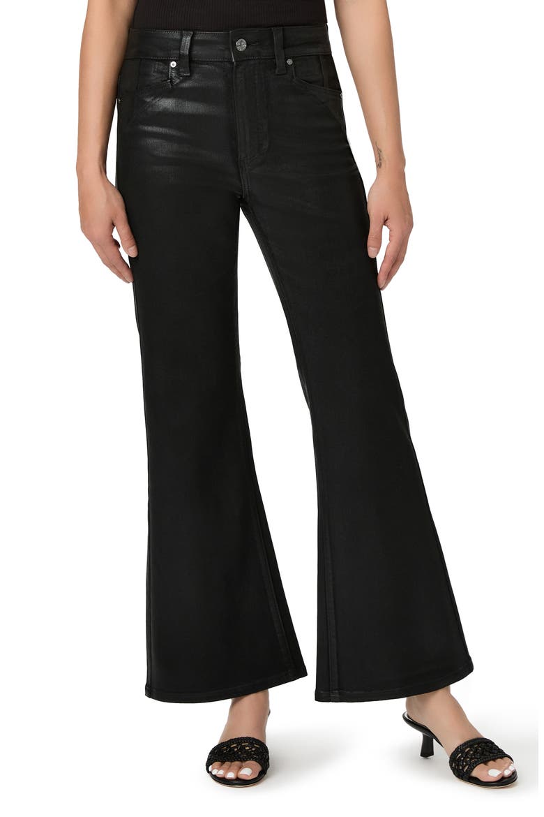 Sofia High Waist Flare Leg Coated Denim Jeans, Main, color, BLACK FOG LUXE COATING