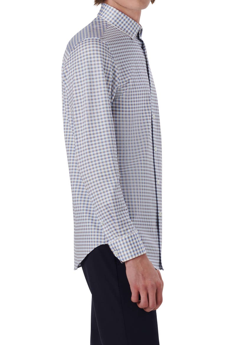 OoohCotton® Check Button-Up Shirt, Alternate, color, SAND