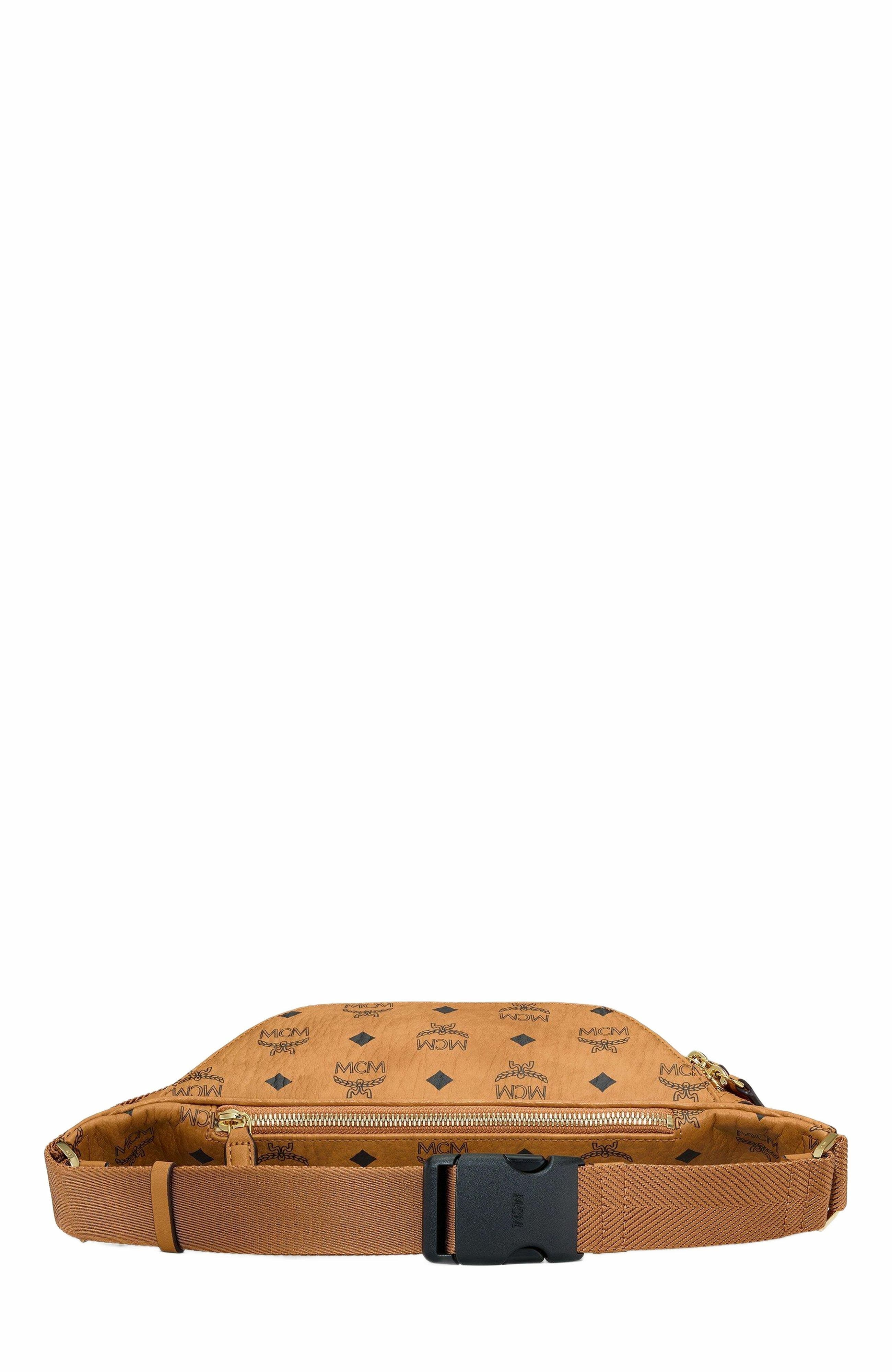 Medium Fursten Belt Bag in Visetos, Alternate, color, COGNAC
