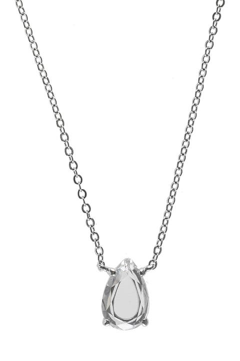 CZ Pear Pendant Necklace