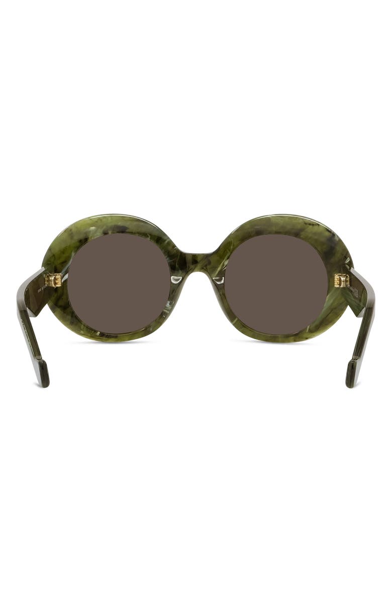 Loewe Anagram 50mm Oval Sunglasses, Alternate, color, Shiny Dark Green / Brown