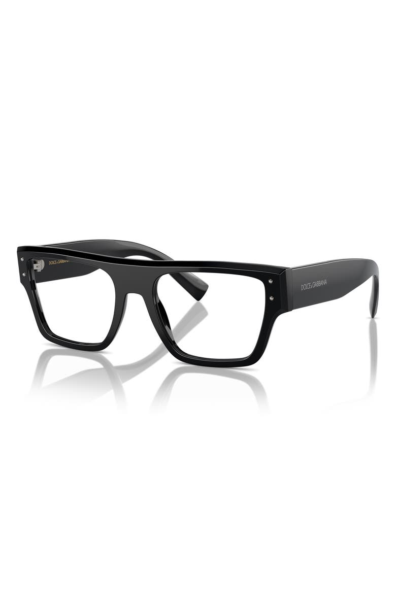 Dolce&Gabbana 54mm Square Optical Glasses, Alternate, color, Black