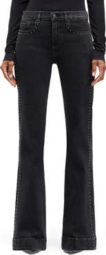 7 For All Mankind Dojo Studded Flare Leg Jeans