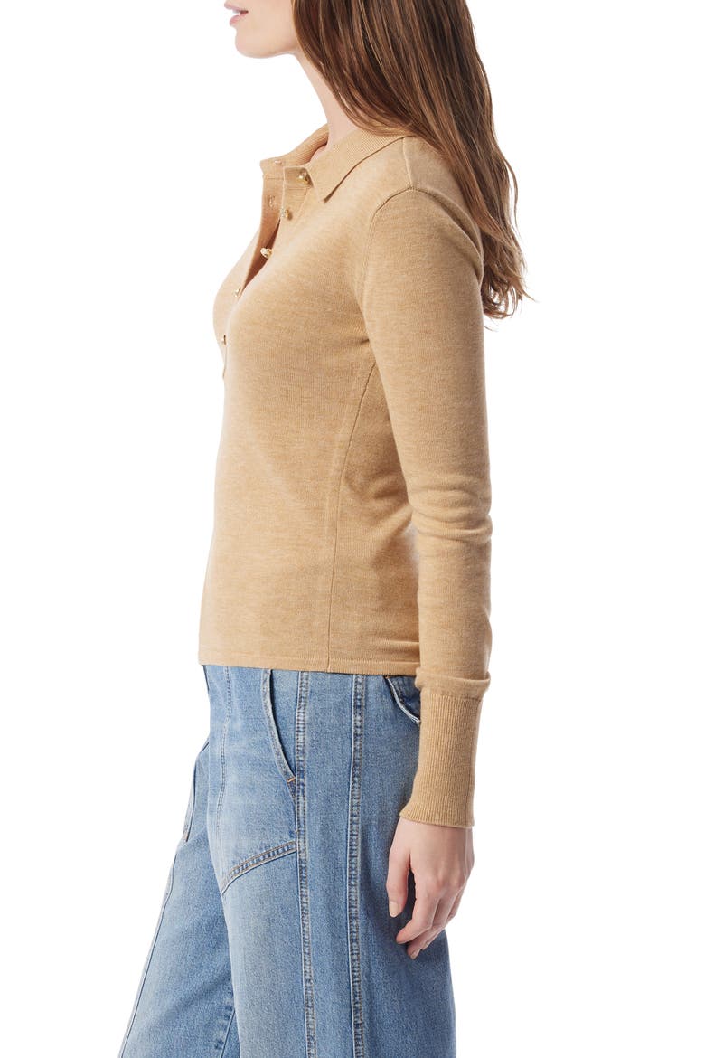 Sinead Polo Sweater, Alternate, color, HEATHER CAMEL