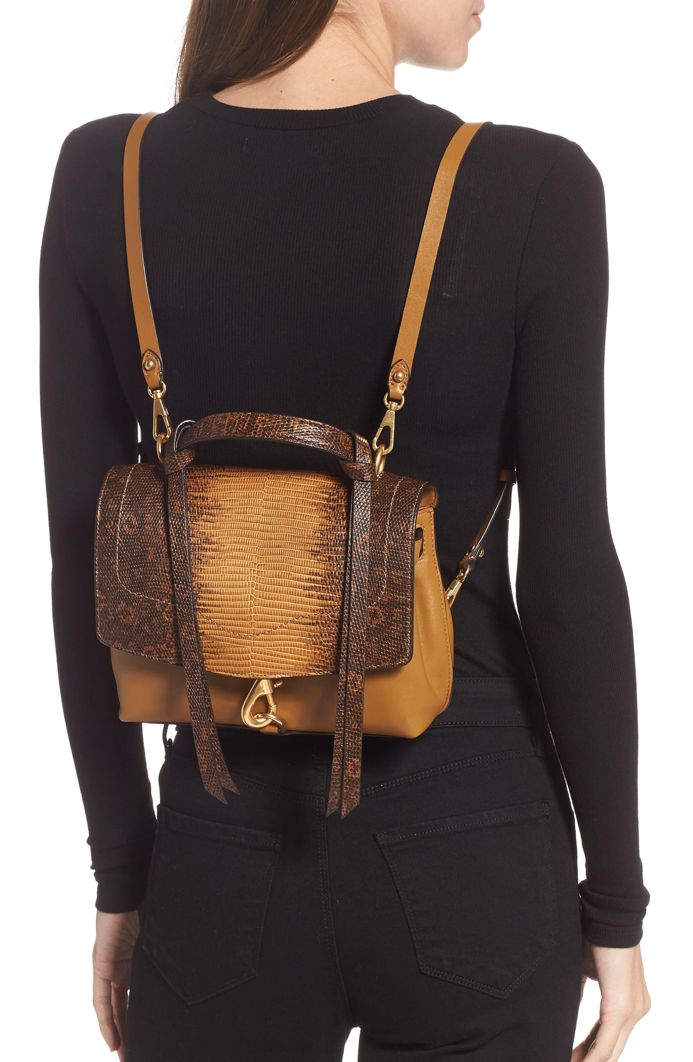 Rebecca Minkoff Medium Stella Convertible Leather Backpack, Alternate, color, 