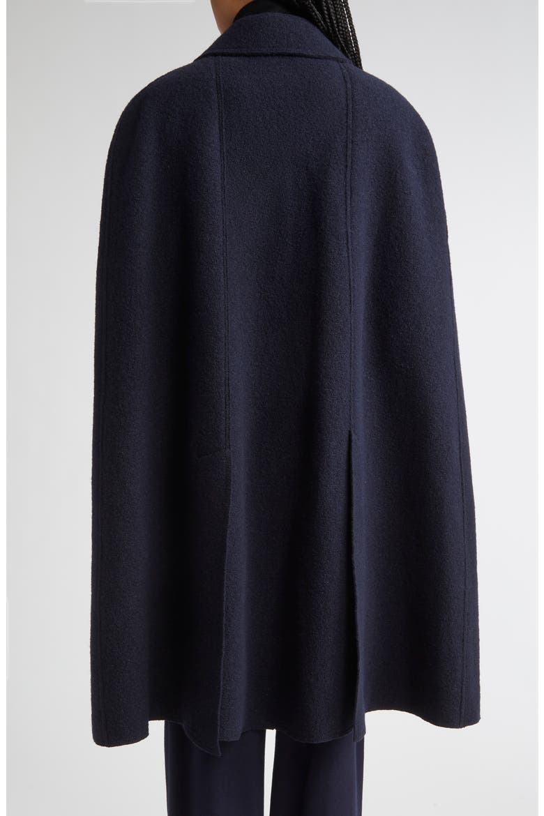 Wool Bouclé Cape Coat, Alternate, color, NAVY