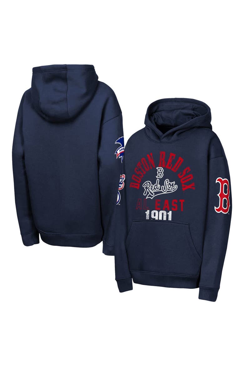 Youth Outerstuff  Navy Boston Red Sox Premium Sweep Fleece Hoodie, Main, color, Navy