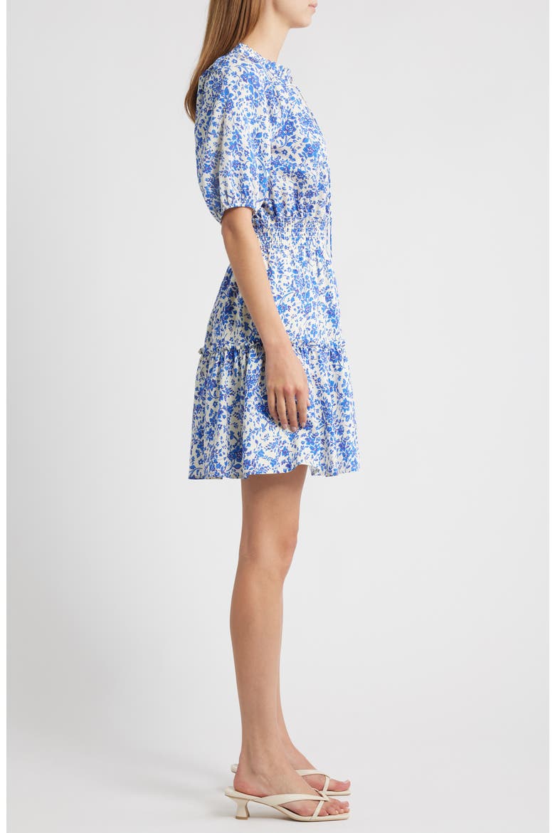 Fiorella Floral Smocked Dress, Alternate, color, BLUE MARGUERITE