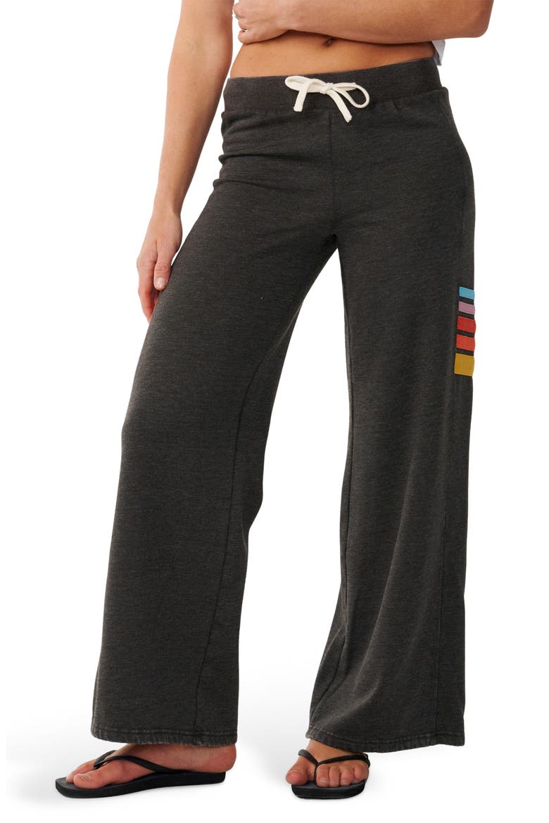 Surf Revival Wide Leg Fleece Pants, Main, color, WASHED BLACK