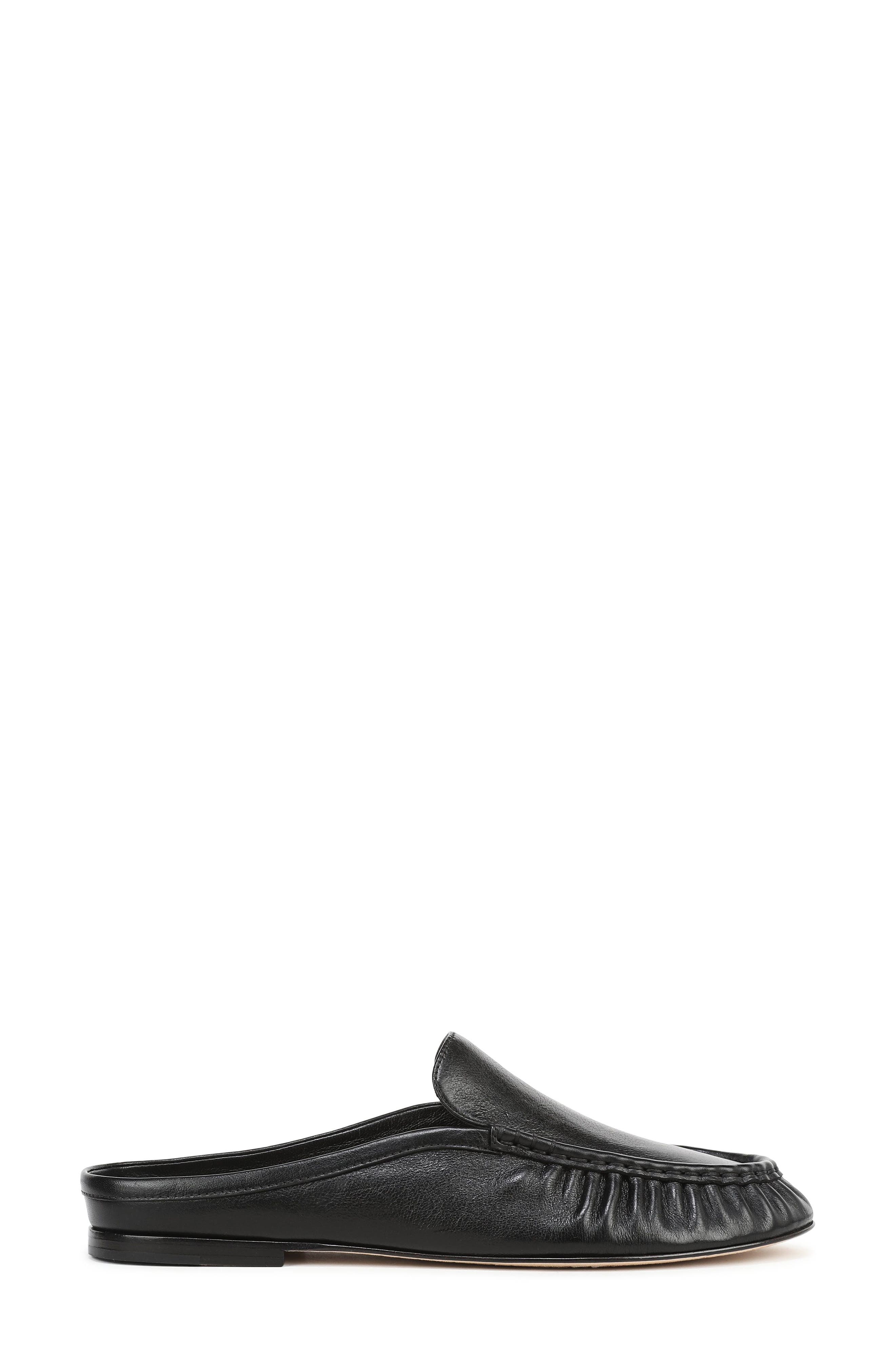 Vince Tevin Ruched Apron Toe Mule, Alternate, color, Black