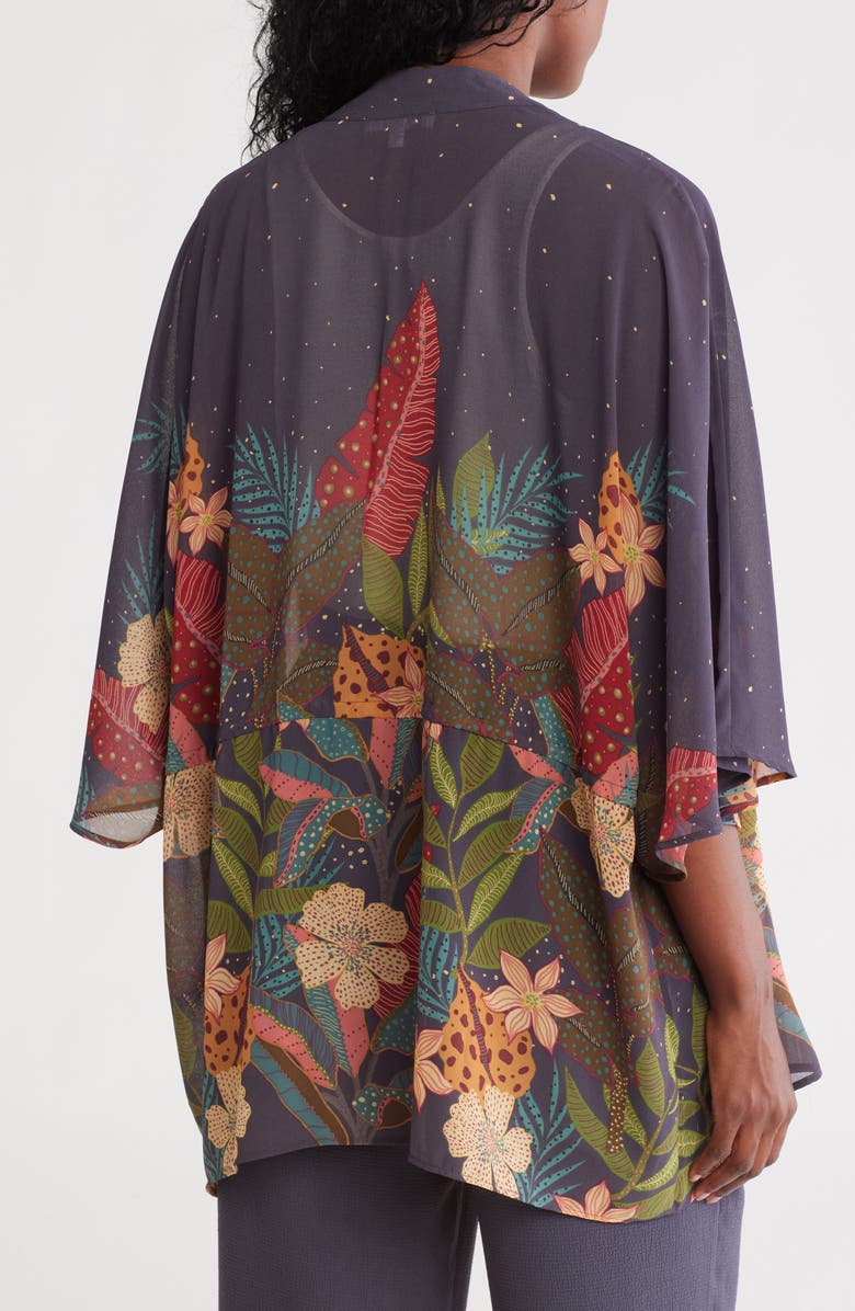 DR2 by Daniel Rainn Drawstring Tie Chiffon Topper, Alternate, color, Indigo