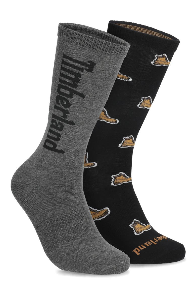 Assorted 2-Pack Crew Socks, Main, color, BLACK