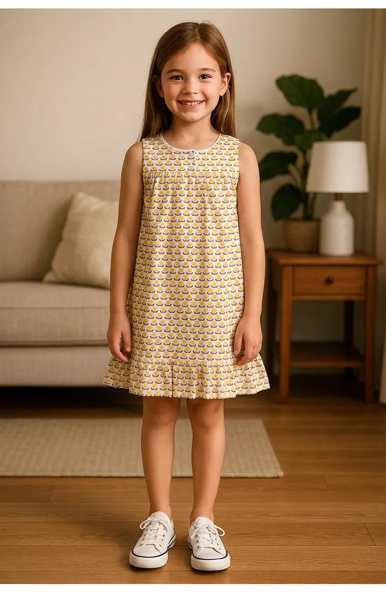 Ro's Garden Louise Girl's Lounge Dress, Alternate, color, Yellow Ashahi