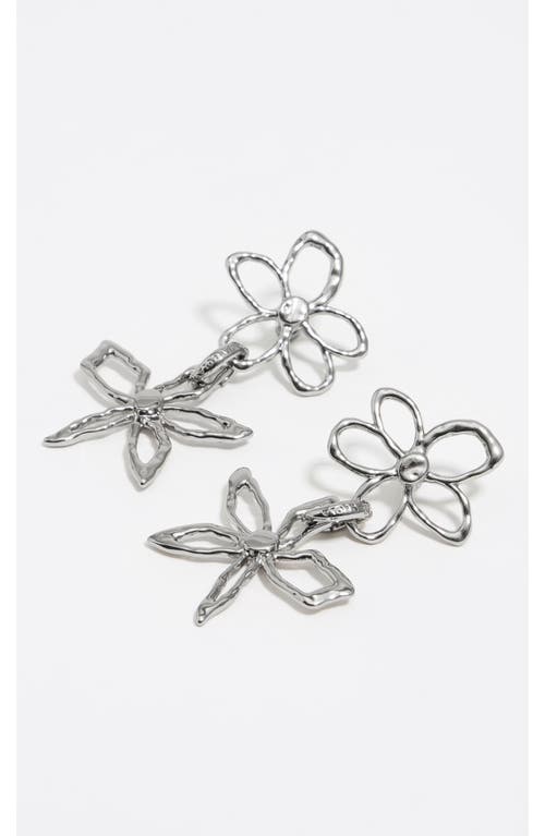 Bimba Y Lola Textured Flower Earrings In Metallic