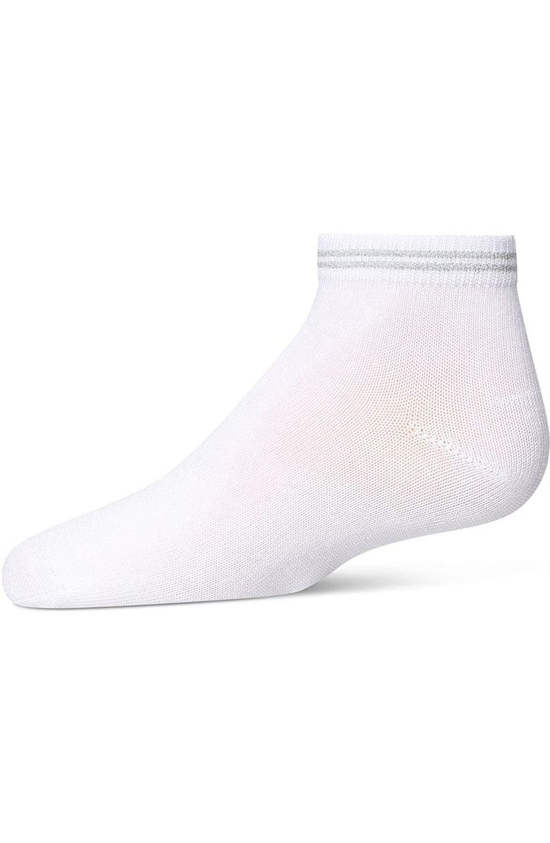 MeMoi Zag Lurex Anklet Sock, Main, color, Silver