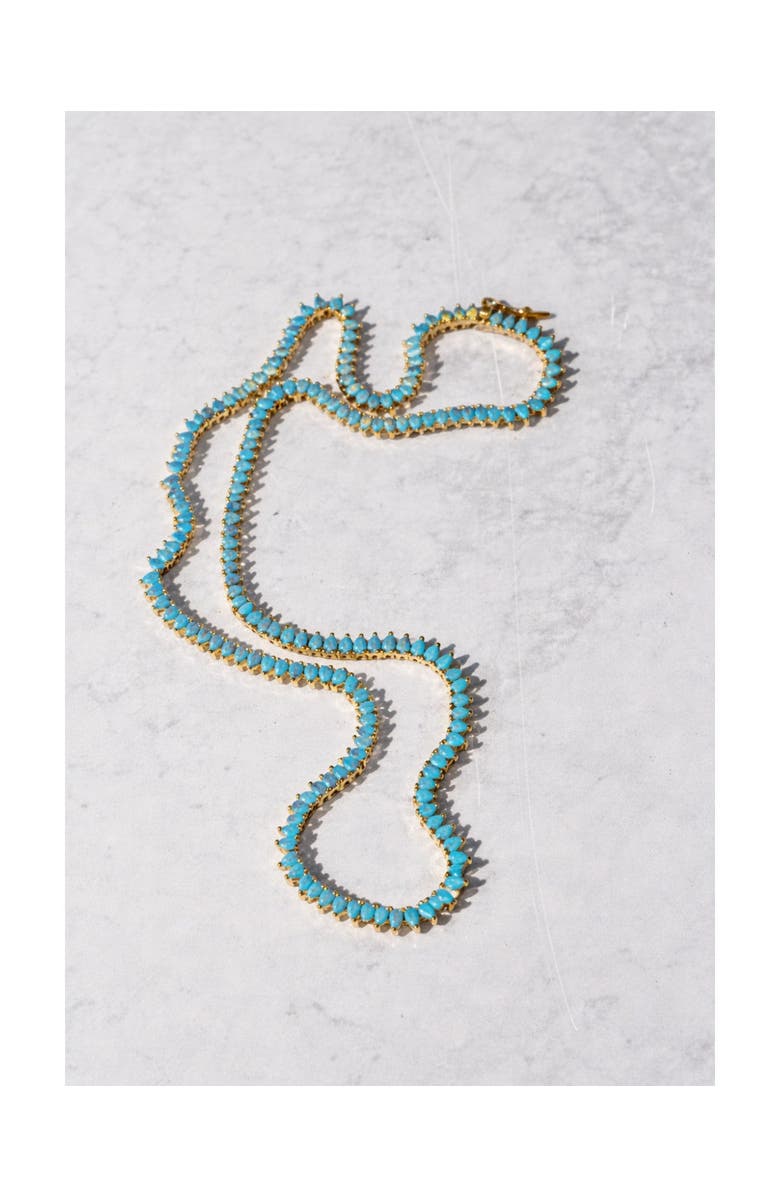 NATIVE GEM Symphony Turquoise Teardrop Tennis Necklace, Alternate, color, Turquoise/Aqua