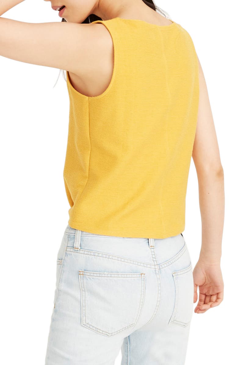Madewell Texture & Thread Button Front Tie Tank, Main, color, 